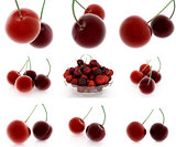 Set of fresh cherries