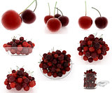 Set of fresh cherries
