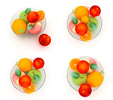 Set of citrus on a glass plate