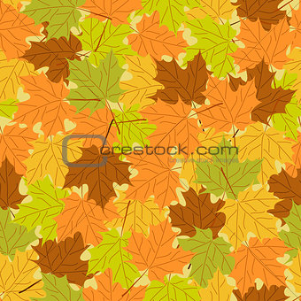Maple leaf seamless pattern, vector seamless background: autumn