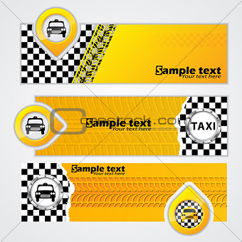 Taxi company banner set of 3