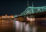 Liberty Bridge over Danube river in Budapest, Hungary