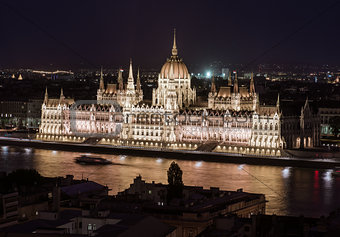 Hungarian Parliament Building at night. Budapest, Hungary
