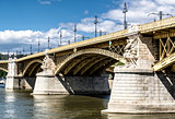 Margaret Bridge across the Danube river. Budapest, Hungary