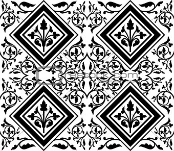 ottoman seamless pattern design black