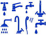 water set with isolated faucet icon