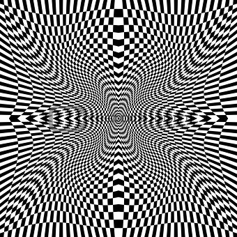 Design monochrome illusion checkered background