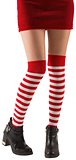 Santa girl wearing stripey socks