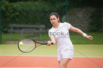 Tennis player playing on the court