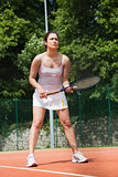 Pretty tennis player ready to play