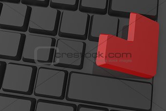 Red enter button on keyboard