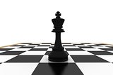 Black king on chess board