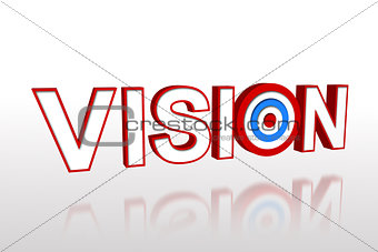 The word vision with target