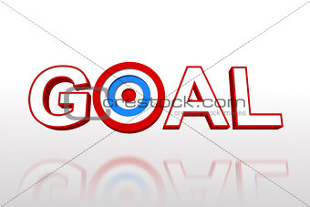 The word goal with target