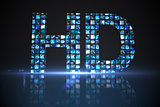 HD made of digital screens in blue