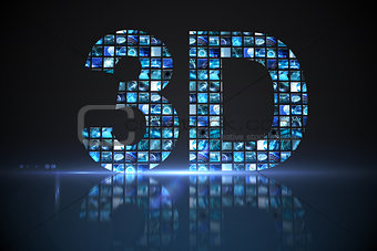 3D made of digital screens in blue