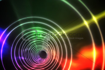 Colorful spiral with bright light