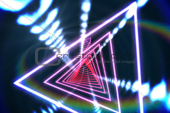 Triangle design with glowing light