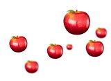 Digitally generated shiny red apples