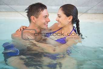 Romantic couple in swimming pool