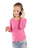 Cute little girl talking on smartphone