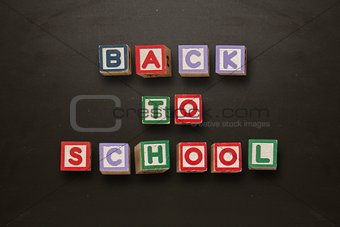 Back to school message in blocks
