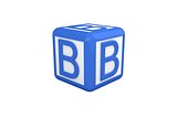 B blue and white block