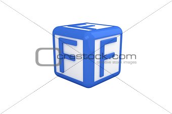 F blue and white block