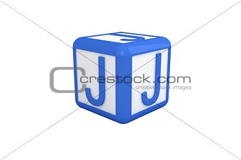 J blue and white block