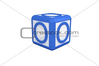 O blue and white block