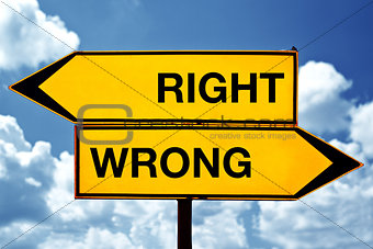 Right or wrong, opposite signs