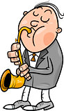 man with saxophone cartoon illustration