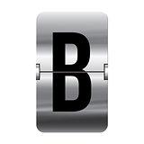 Silver flipboard letter - departure board - b