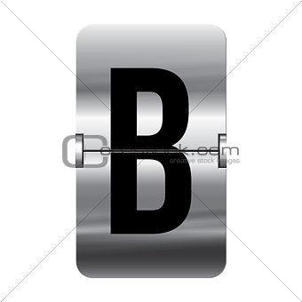 Silver flipboard letter - departure board - b