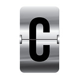 Silver flipboard letter - departure board - c