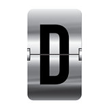 Silver flipboard letter - departure board - d