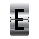 Silver flipboard letter - departure board - e