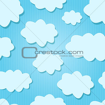 Vector Design White  Clouds in Blue Sky.