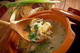 Russian sauerkraut soup stchi 
