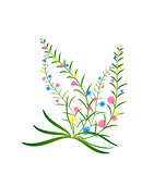 Grass With Flowers Set, Vector Illustration