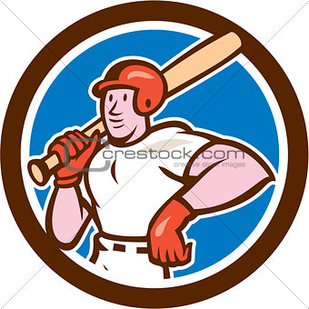 Baseball Player Holding Bat Cartoon
