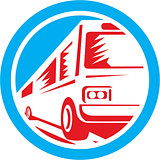 Tourist Coach Shuttle Bus Circle Retro