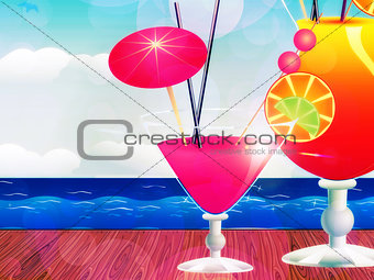 Cocktail on wood table