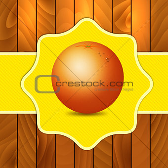 Orange on wooden background