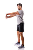 Athletic man doing exercises