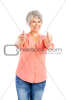 Positive old woman