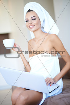 Young woman enjoying a relaxing morning