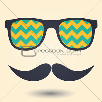 Mustache and glasses icon