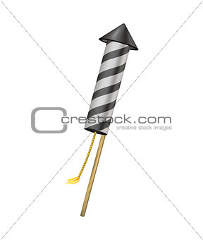 Firework rocket in black and white design