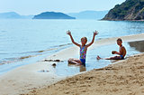 Children on Gerakas beach (Zakynthos, Greece)